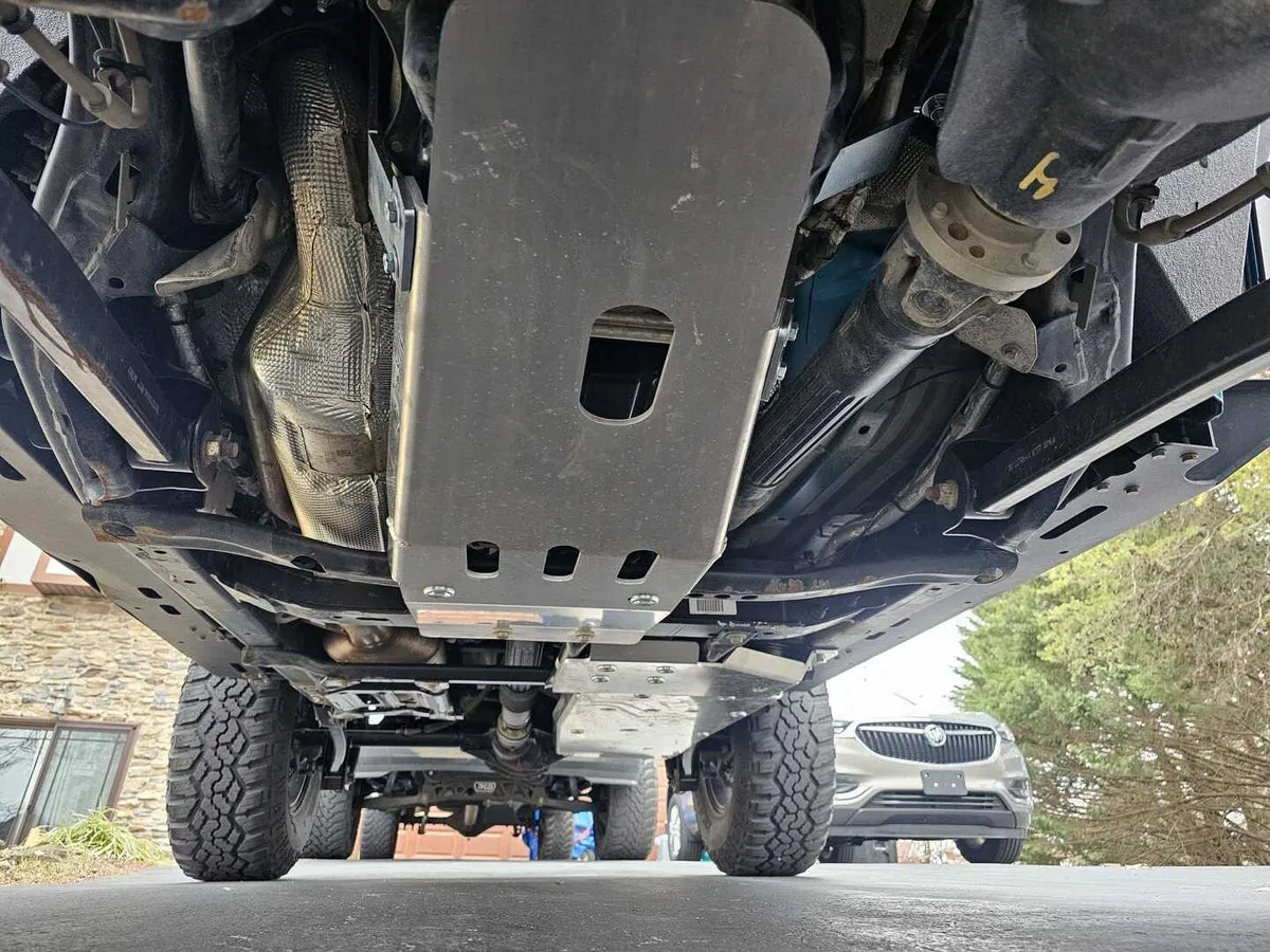 ASFIR skid plates under a diesel 4x4